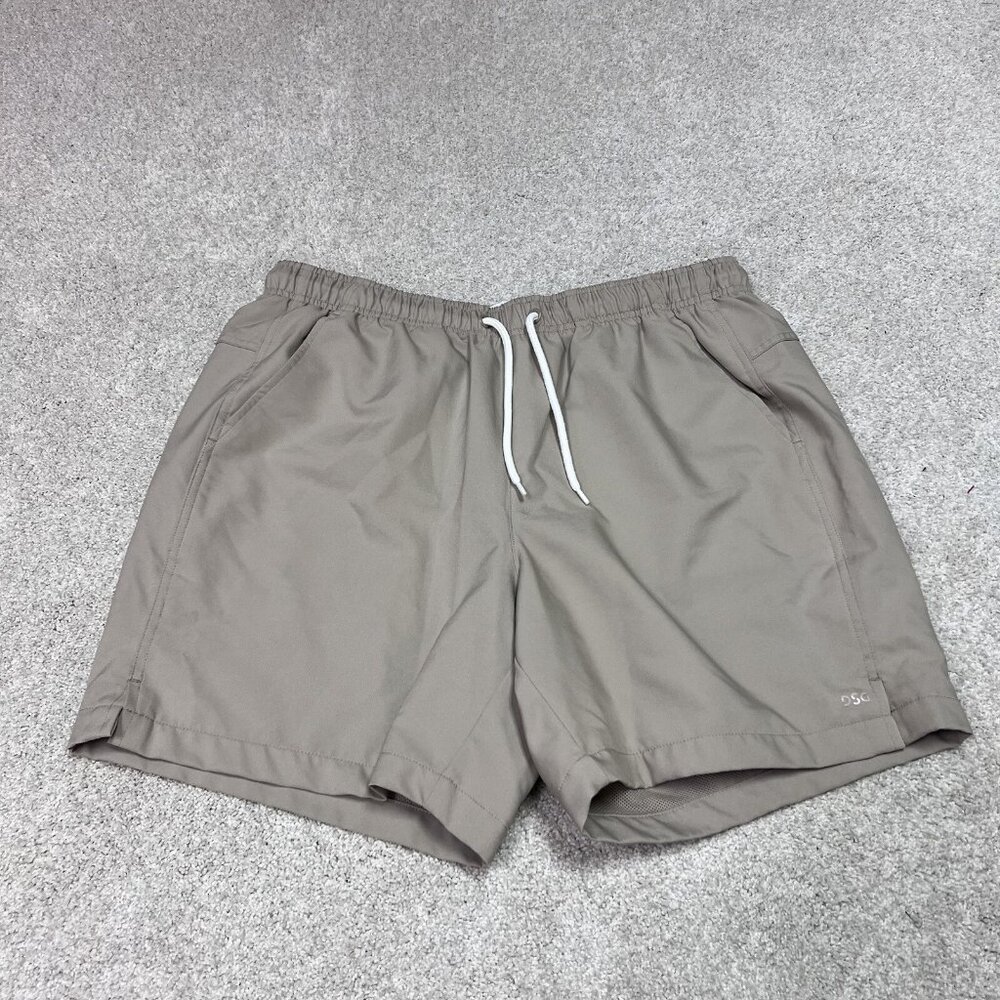 DSG Swim Shorts Men’s Beige Pockets Elastic Waist Drawstring Size Large